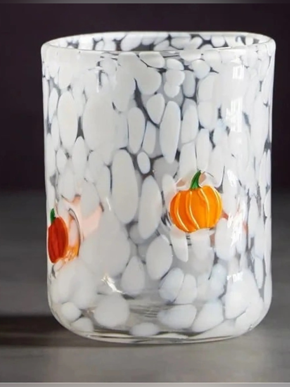 Anthropologie Icon Juice Glass Pumpkin